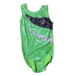 Garland Gymnastics Leotard Metallic Green Size Child Large CL